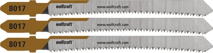 wolfcraft - 3 decoupeerzaagbladen voor Multiplex & MDF - 50mm - HCS-blad met T-schacht - 8017000
