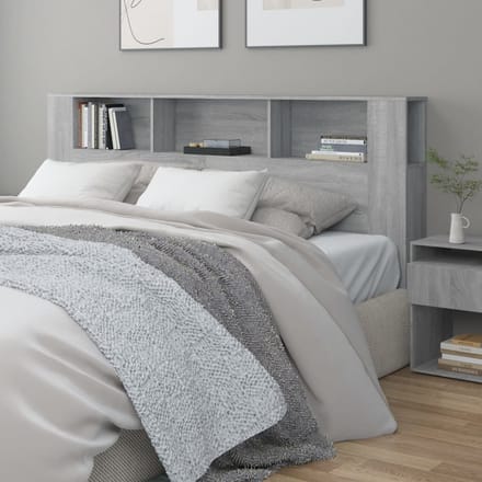 vidaXL - Hoofdbordkast - 200x18,5x104,5 - cm - grijs - sonoma - eikenkleurig