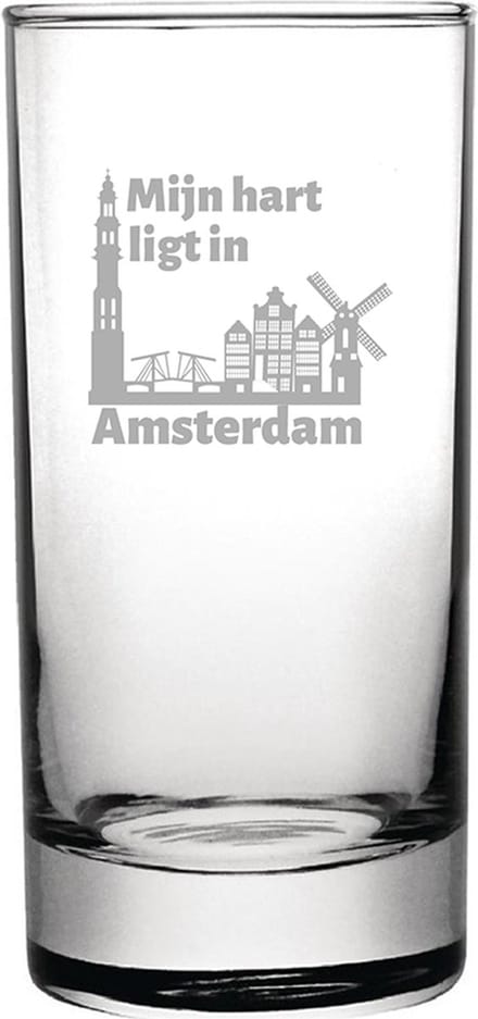 Gegraveerde longdrinkglas 28,5cl Amsterdam