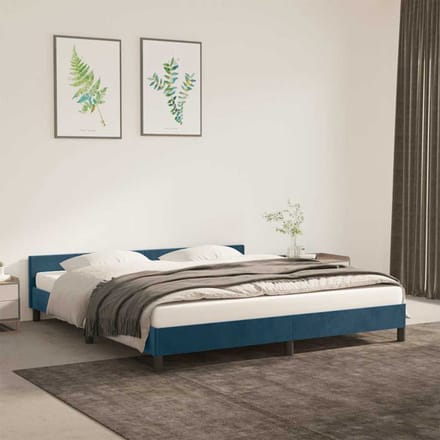 vidaXL - Bedframe - zonder - matras - 180x200 - cm - fluweel - donkerblauw