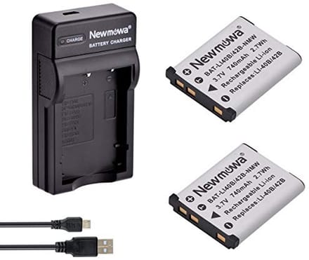 Vervangende Li-42B Batterij en Dubbele USB Oplader voor Olympus Camera's