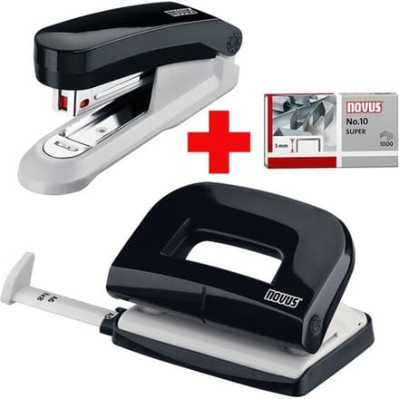 Novus perforator-nietmachine SET Evolution Twin Set fresh, zwart
