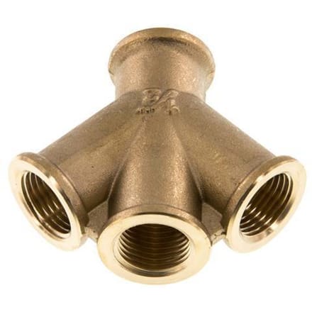 Dubbele Y-luchtverdeler G1/2'' Messing 16 bar (224,8 psi)