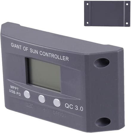 Zonne Energie Controller - Laadregelaar Solar - Energie Beheer - PWM Technologie - 12V 24V - Zwart