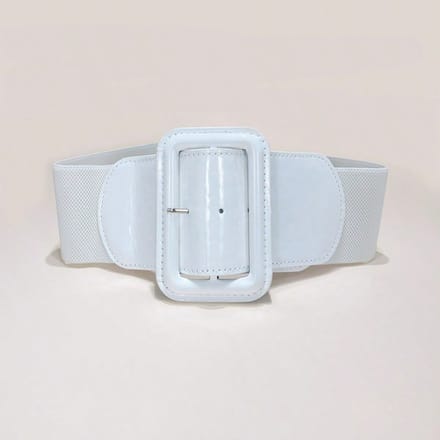 Rode elastische tailleband voor casual trenchcoat elastisch eenvoudige zwarte brede riem wit