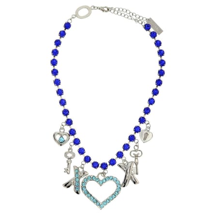 Behave - Ketting Met Hartjeshanger - Blauw - Y2K Liefdesstijl