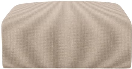 Vente-unique Poef van beige ribfluweel met fijne ribbels POGNI van Maison Céphy