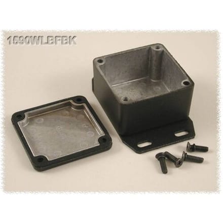 Hammond Electronics 1590WLBFBK Universele behuizing 50.5 x 50.5 x 31 Aluminium Zwart 1 stuk(s)