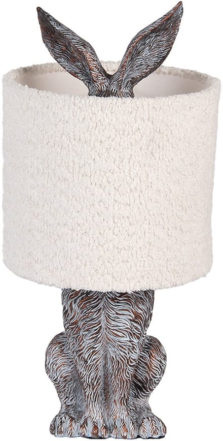 Clayre & Eef Tafellamp Konijn Ø 20x43 cm Bruin Beige Kunststof