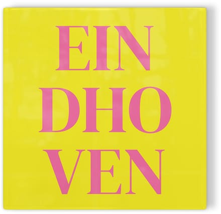 Tegeltje Eindhoven - geel roze - tegeltje stad - tegeltje met tekst
