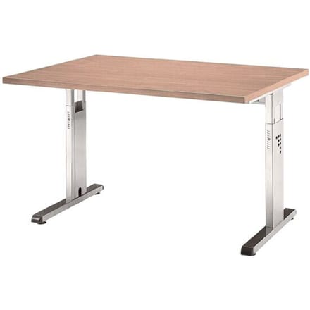 ULM bureau, C-poot, rechthoekig, B 1200 x D 800 x H 650-850 mm, afwerking walnoot