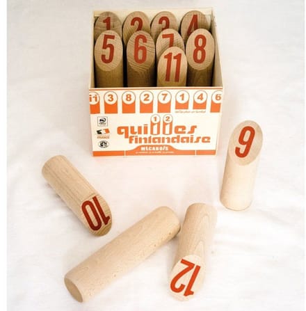 MECABOIS – MECQUILLE16 – Finse Mölkky set – 12 kegels – PEFC-hout
