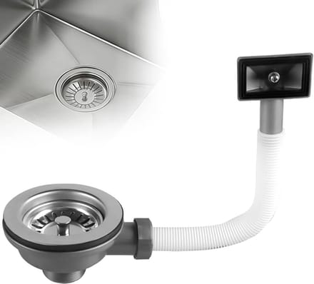 Strainer Basket voor Keuken en Badkamer, RVS Afvoer Set met Overloop, Diameter 110 mm, Ideaal voor Efficiënte Afvoer en Vuilopvang