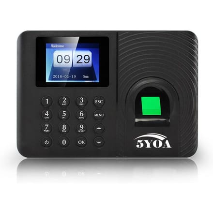 A10 Vingerafdruk-aanwezigheidsregistratiemachine in het Engels en Chinees. A10 black