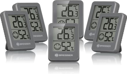 Bresser Weerstation - ClimaTemp Hygro Indicator - Set van 6 - Antraciet