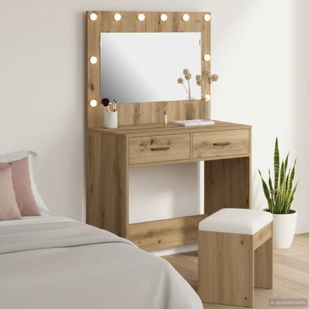 vidaXL - Kaptafel - Artisan - Eiken - 78,5 - x - 41 - x - 135 - cm - Bewerkt - hout
