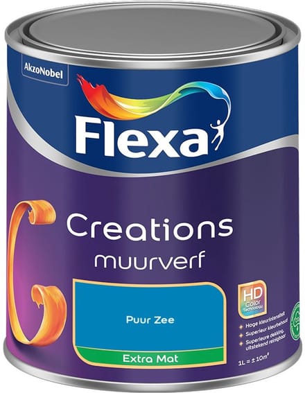 Flexa - Creations Muurverf Extra Mat - Puur Zee - Mengverf - 1 L