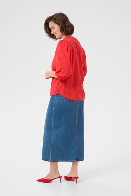 Blouse met lange mouwen Regular fit Hibiscus red