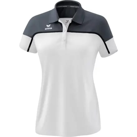 Erima Change Polo Dames - Zwart / Slate Grey / Wit | Maat: 36