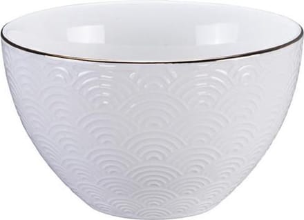 Tokyo Design Studio - Nippon White - Goude Rand Kom 11.4x6cm 350ml Golven Wit Goud