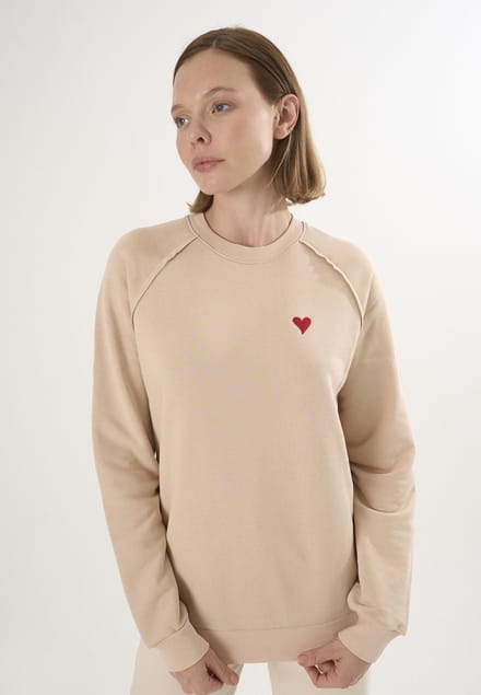 Felix Hardy Basic Sweatshirt Ronde Hals Katoen Dames Beige - M