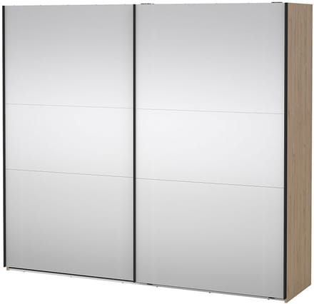 Como schuifdeurkast 2 deuren met spiegel 245x220cm eikdecor.