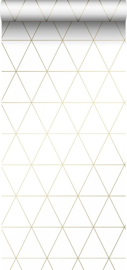 Origin Wallcoverings behang grafische driehoeken wit en goud - 347682 - 0,53 x 10,05 m