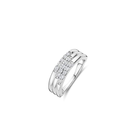 TI SENTO Dames Ring - 925 zilver - Zirconia wit - Maat 17.75 mm / maat 56 - 12411ZI
