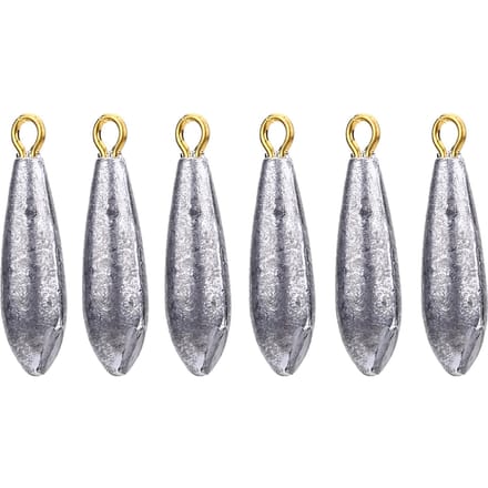 6 Stuks Nieuwe Visloodjes Druppelvorm Werphengel Tackle (10g) gray