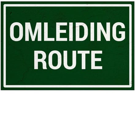 Omleiding route bord | Sign Again materiaal | 30 x 20 cm