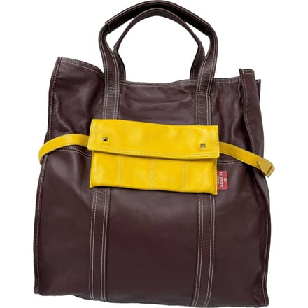 Valentino Garavani Kleurverloop Tote Bag in Bordeau en Gele Leer