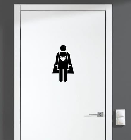 Deursticker - Superwoman - Zwart 17x10