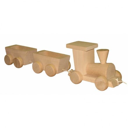 Miva houten trekfiguur trein - educatief speelgoed multicolor.