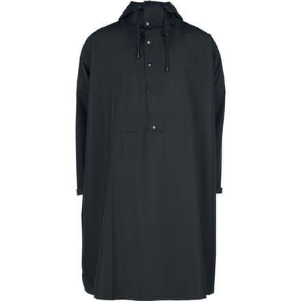 R.E.D. Rock-Engineered Design Zwarte regenjas met capuchon en trekkoord - Unisex - Standard