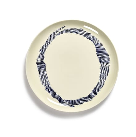 Serax Feast Bord L - Set - wit / stripes blauw