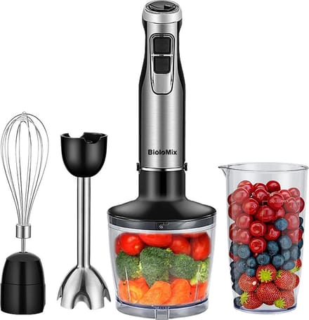 Staafmixer - 4-in-1 - 1200W - RVS - Blender - Smoothie maker - Met de hand