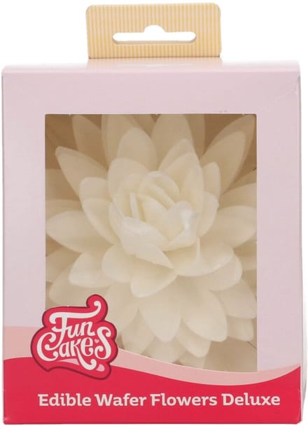 FunCakes Eetbare Bloemen Deluxe - Papieren Bloem - Pioenroos Wit Groot - pk/1