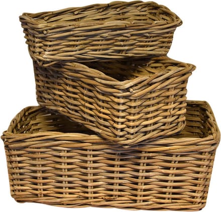 Chen mandenset 30x30xH26 cm, 43x21xH16 cm en 50x28xH20 cm