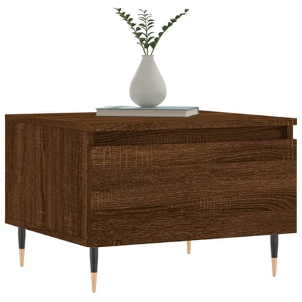 vidaXL - Salontafels - 2 - st - 50x46x35 - cm - bewerkt - hout - bruin - eikenkleur
