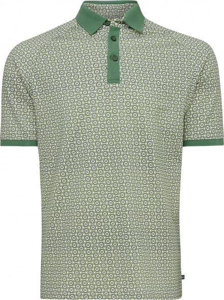 Tresanti CASERTA | Printed polo with roman III pattern Olive (TRPOIA034 - 905)