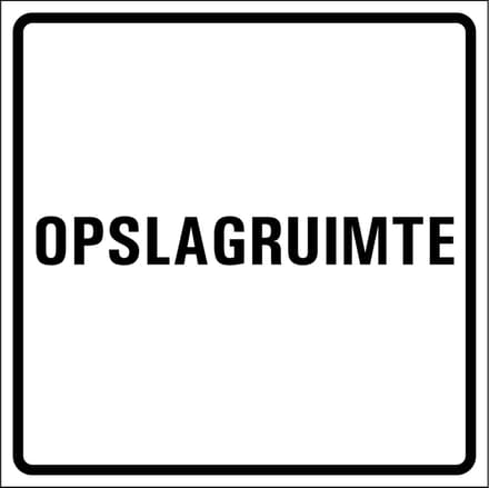 Opslagruimte sticker, wit zwart 100 x 100 mm