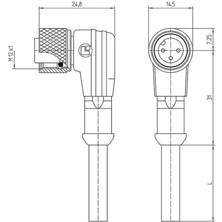 Lutronic 1069 Sensor/actuator connector, geassembleerd M12 Aantal polen (sensoren): 4 Koppeling, haaks 10.00 m 1 stuk(s)