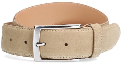 Manfield - Heren - Beige suède riem - Maat 105