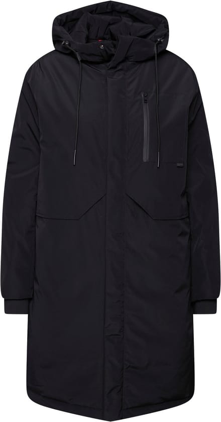 Ulla Popken - Dames - HYPRAR functionele mantel waterdicht gerecycled ritszak - Zwart - Maat 42+