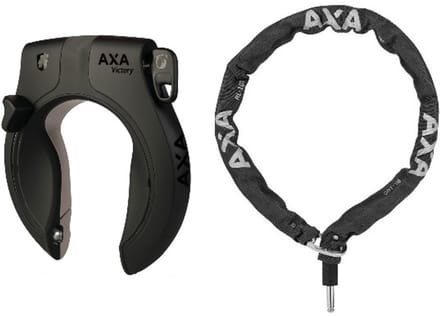 Axa Victory ART2 Frameslot + Axa RLC insteekketting 100cm - Zwart