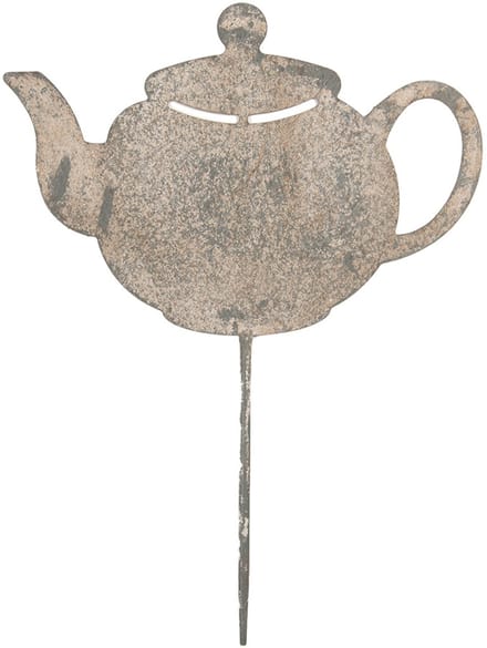 Clayre & Eef Tuinsteker Theepot 26x1x35 cm Grijs Metaal