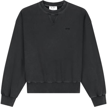 Olaf Washed Signature Boxy Crewneck Sweaters Donkergrijs M230206
