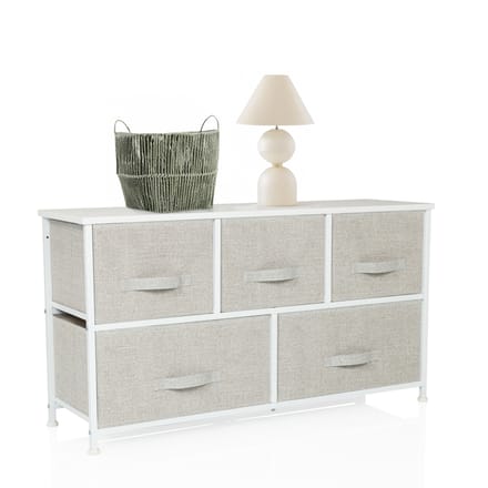 Ladekast FOLDAR 100x30x55cm 5 vakken grijs hjh LIVING