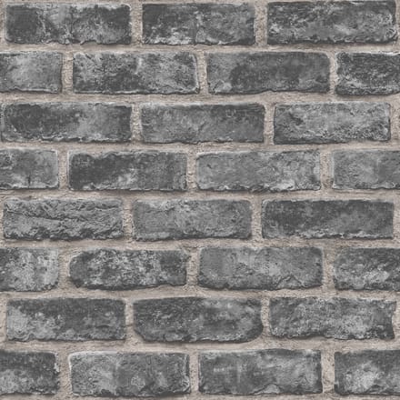 DUTCH - WALLCOVERINGS - Behang - bakstenen - zwart