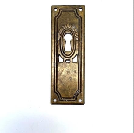 Sleutelplaat Messing antiek verticaal 80x27mm
